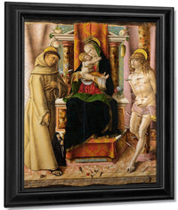 The Virgin And Child With Saints Francis And Sebastian 1491 By Carlo Crivelli Fine Art Print