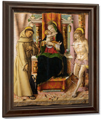 The Virgin And Child With Saints Francis And Sebastian 1491 By Carlo Crivelli Fine Art Print
