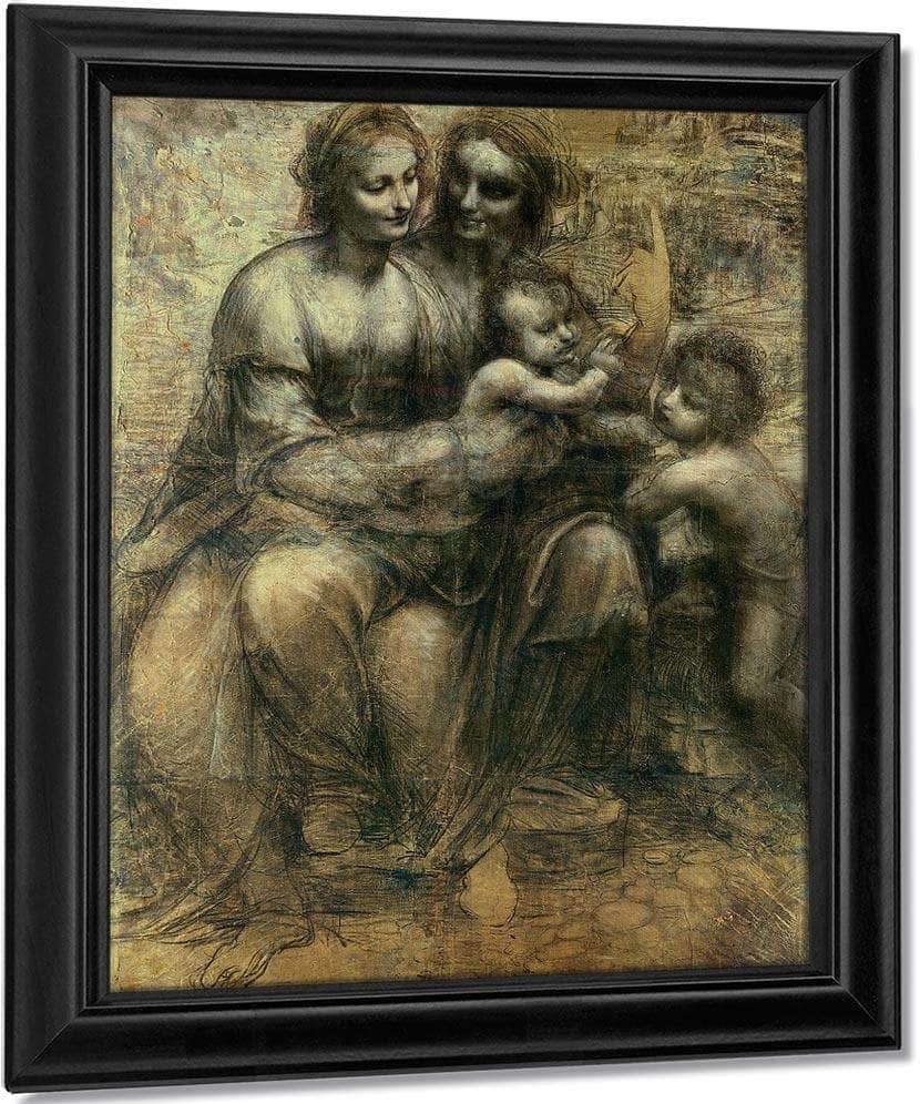 The Virgin And Child With Ss. Anne And John The Baptist By Leonardo Da Vinci Fine Art Print