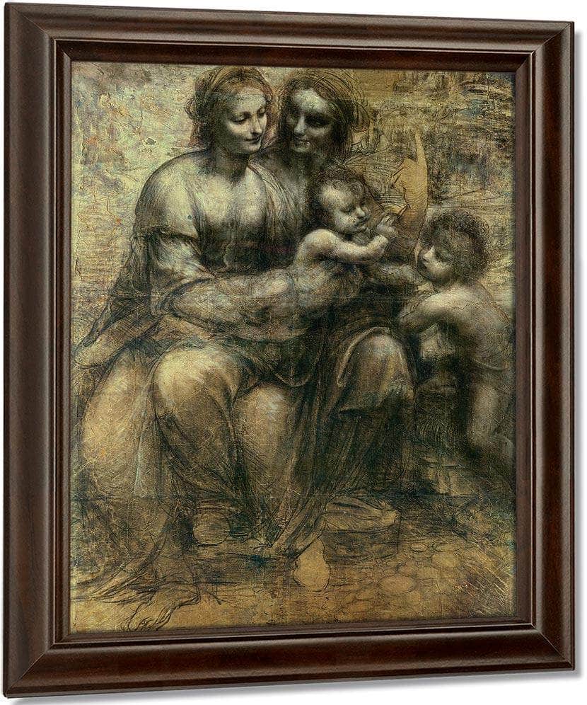 The Virgin And Child With Ss. Anne And John The Baptist By Leonardo Da Vinci Fine Art Print