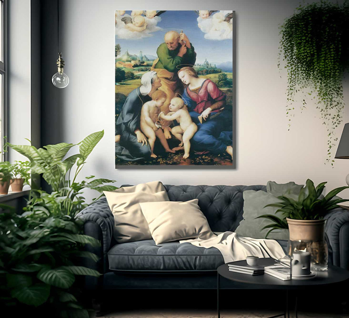 The Virgin Joseph And Elizabeth With Jesus And John By Raphael Fine Art Print