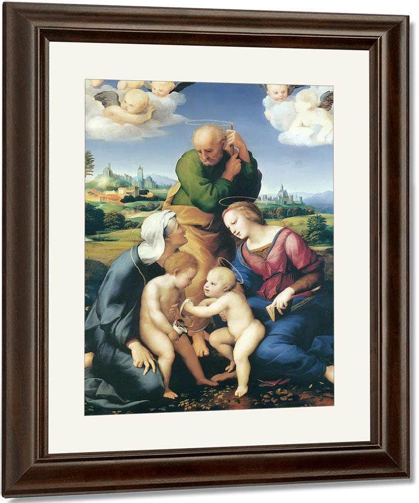 The Virgin Joseph And Elizabeth With Jesus And John By Raphael Fine Art Print