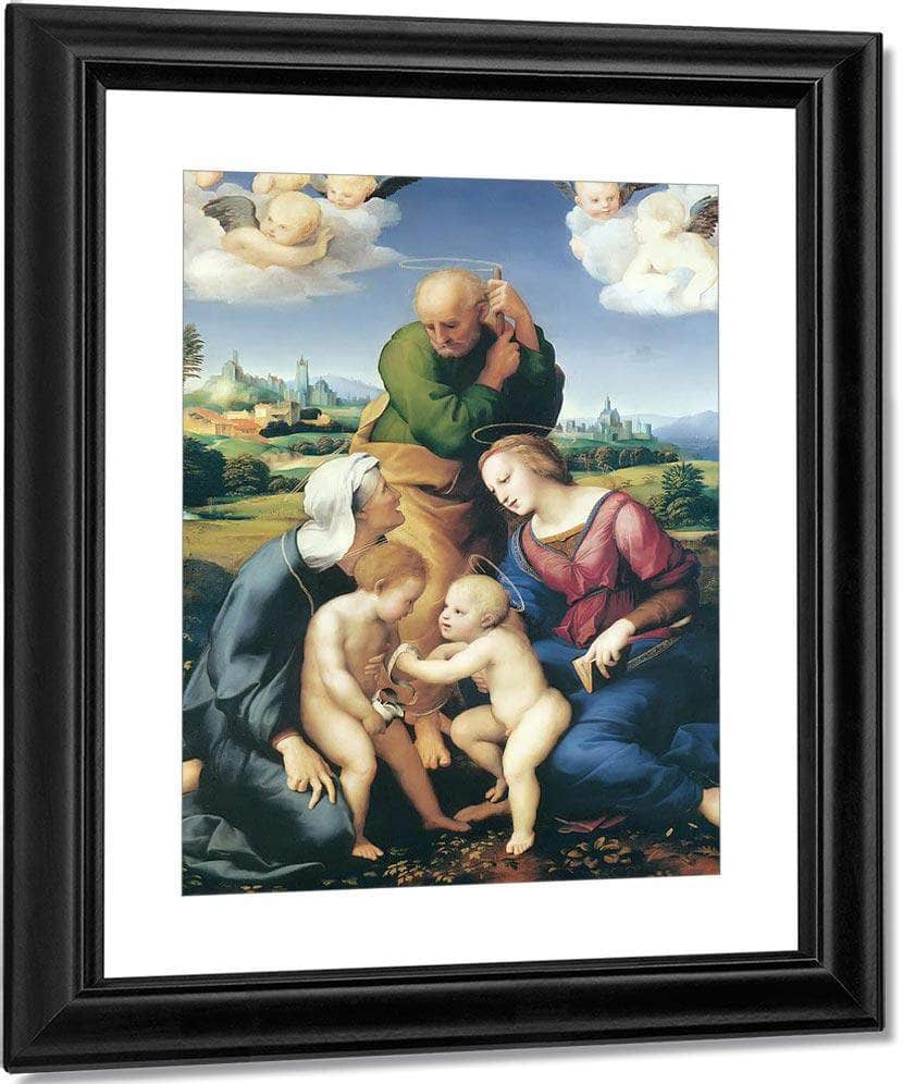 The Virgin Joseph And Elizabeth With Jesus And John By Raphael Fine Art Print