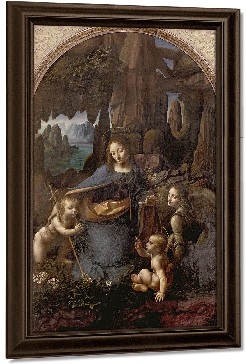 The Virgin Of The Rocks (With The Infant St. John Adoring The Infant Christ Accompanied By An Angel) By Leonardo Da Vinci Fine Art Print