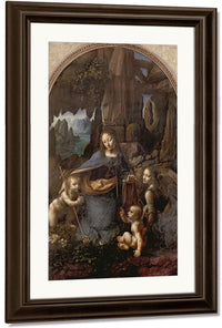 The Virgin Of The Rocks (With The Infant St. John Adoring The Infant Christ Accompanied By An Angel) By Leonardo Da Vinci Fine Art Print