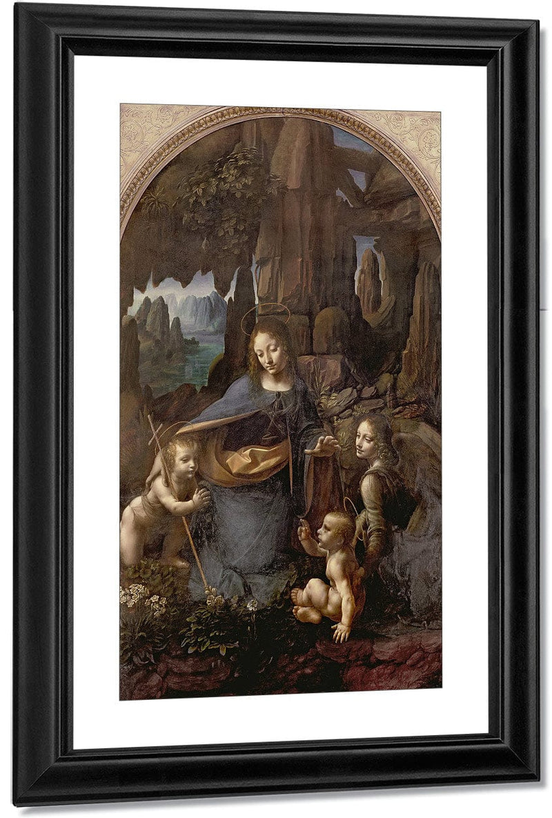The Virgin Of The Rocks (With The Infant St. John Adoring The Infant Christ Accompanied By An Angel) By Leonardo Da Vinci Fine Art Print