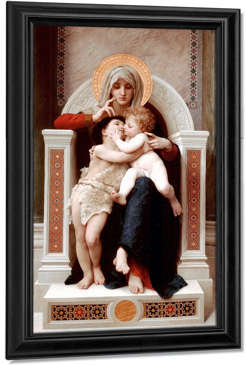 The Virgin The Baby Jesus And Saint John The Baptist 1875 By William Adolphe Bouguereau Fine Art Print