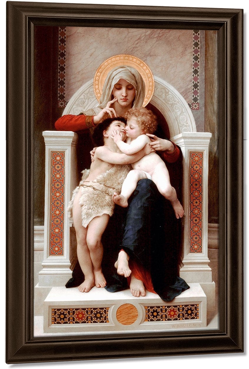 The Virgin The Baby Jesus And Saint John The Baptist 1875 By William Adolphe Bouguereau Fine Art Print