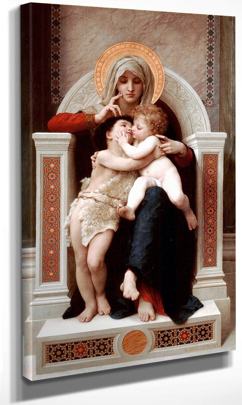 The Virgin The Baby Jesus And Saint John The Baptist 1875 By William Adolphe Bouguereau Fine Art Print