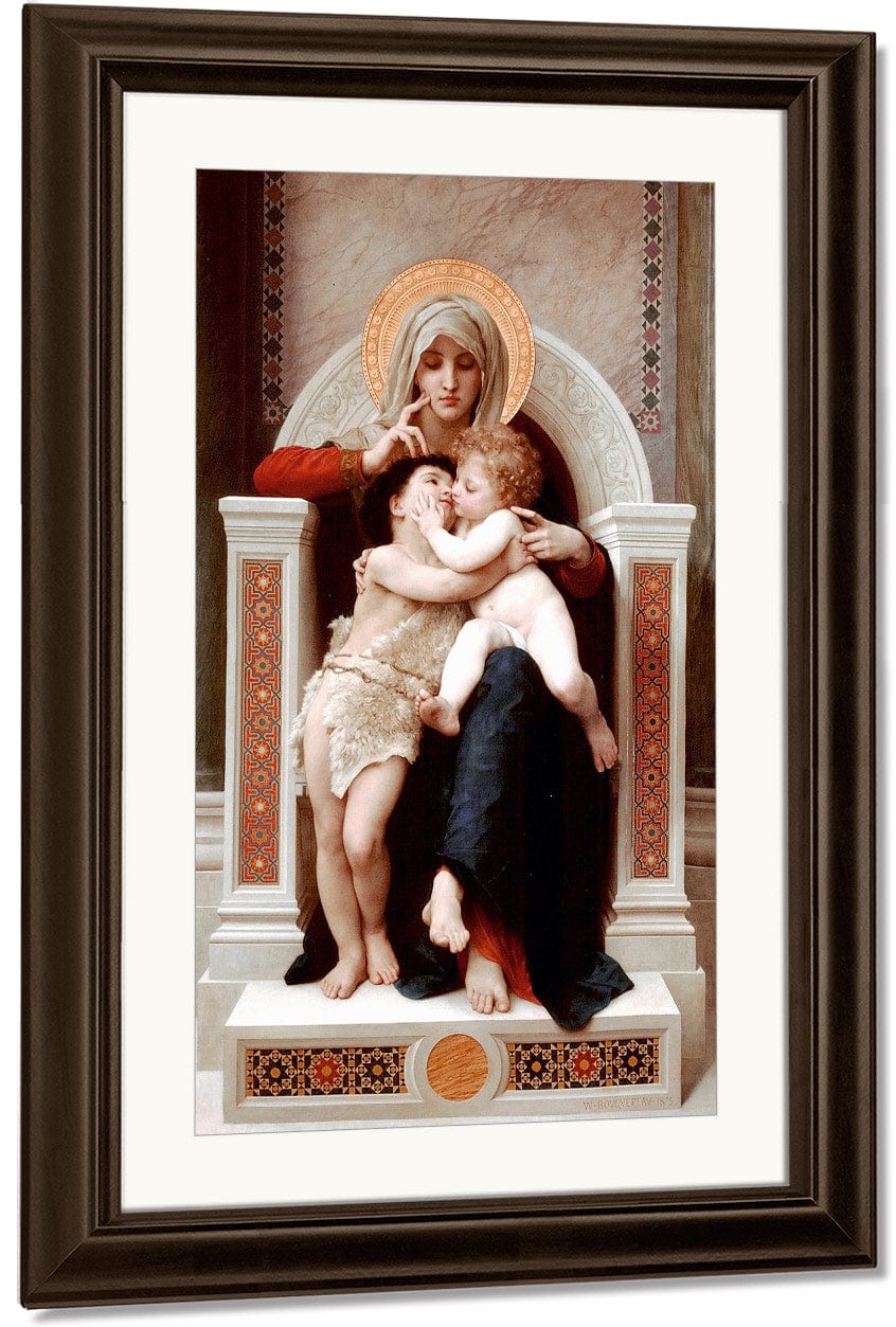 The Virgin The Baby Jesus And Saint John The Baptist 1875 By William Adolphe Bouguereau Fine Art Print