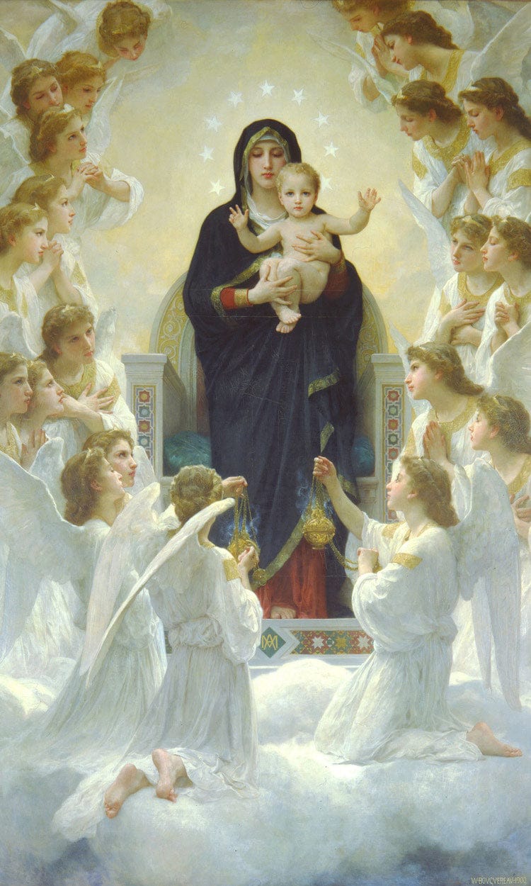 The Virgin With Angels 1900 By William Adolphe Bouguereau Fine Art Print