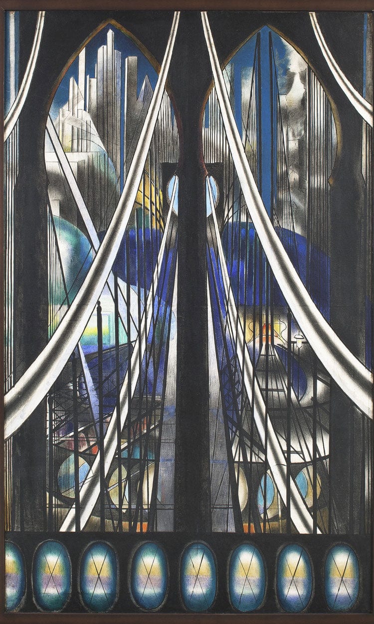 The Voice Of The City Of New York Interpreted  The Bridge (Brooklyn Bridge) By Joseph Stella Fine Art Print