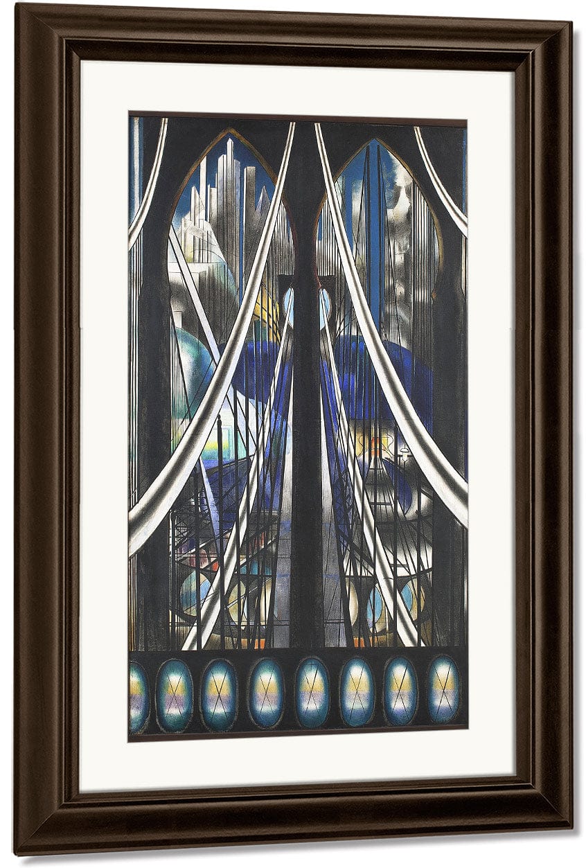 The Voice Of The City Of New York Interpreted  The Bridge (Brooklyn Bridge) By Joseph Stella Fine Art Print