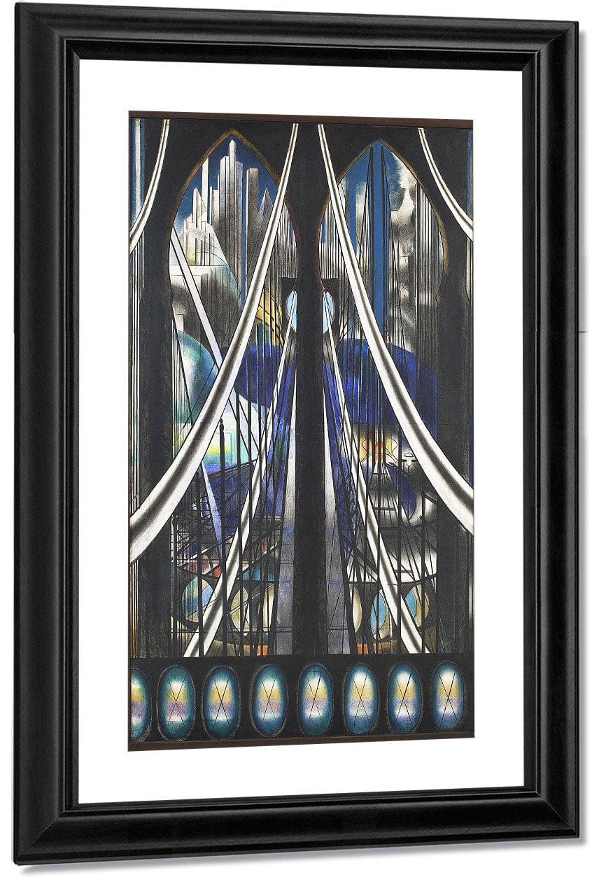 The Voice Of The City Of New York Interpreted  The Bridge (Brooklyn Bridge) By Joseph Stella Fine Art Print