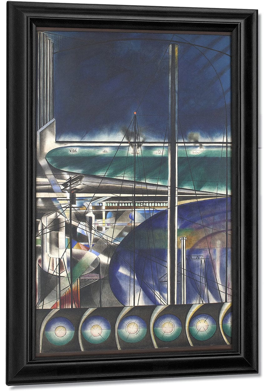The Voice Of The City Of New York Interpreted  The Port (The Harbor, The Battery) By Joseph Stella Fine Art Print