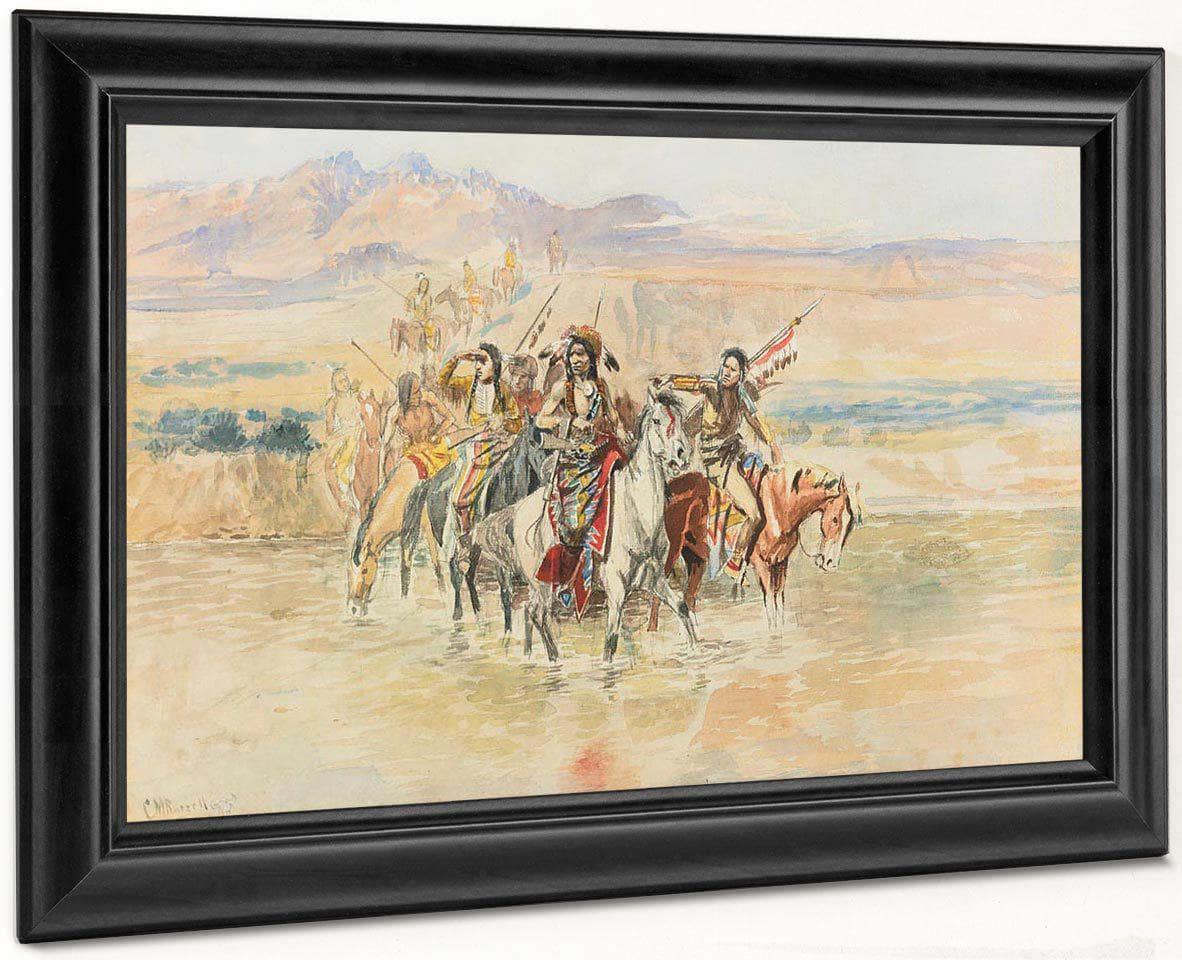 The War Party By Charles Marion Russell Fine Art Print