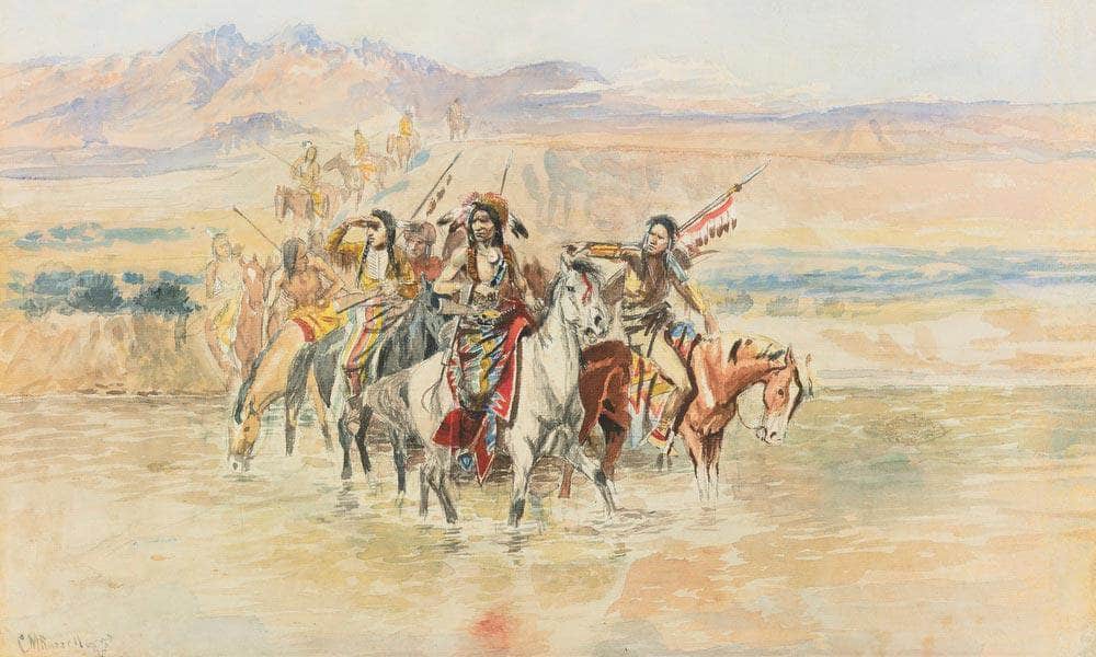 The War Party By Charles Marion Russell Fine Art Print
