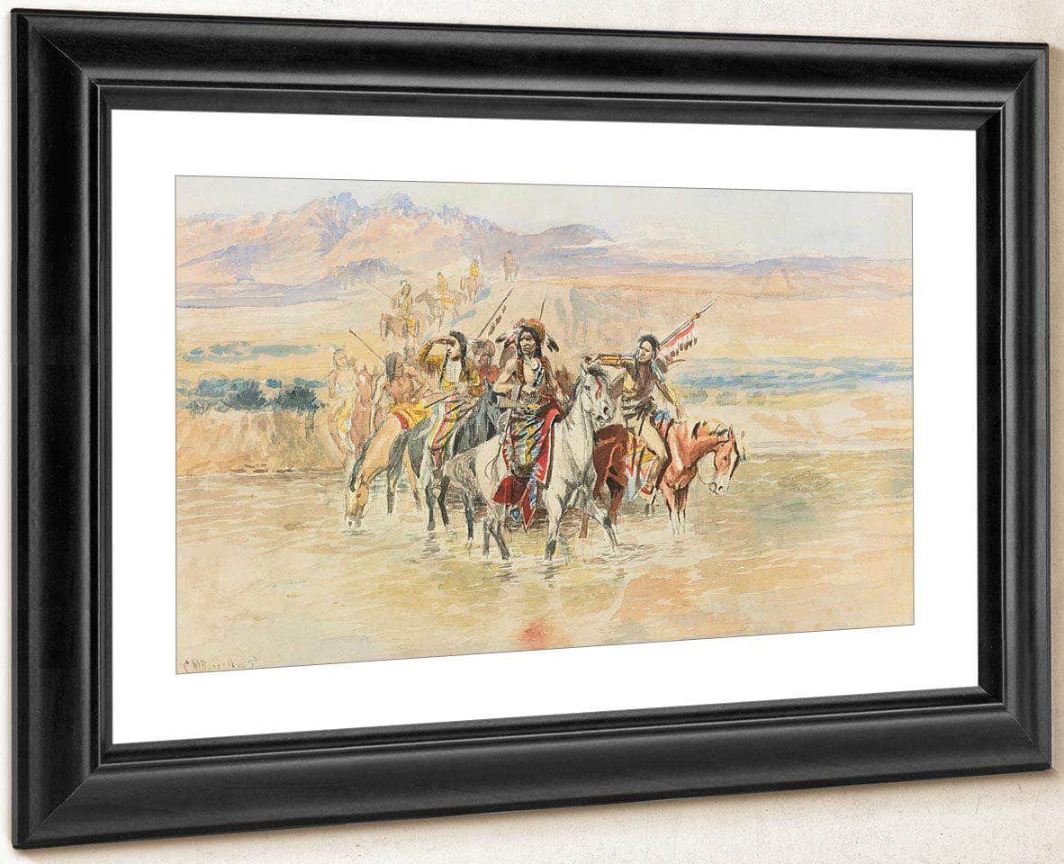 The War Party By Charles Marion Russell Fine Art Print