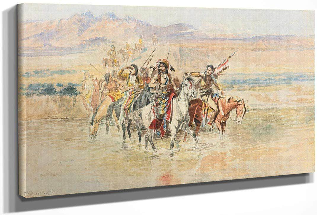 The War Party By Charles Marion Russell Fine Art Print