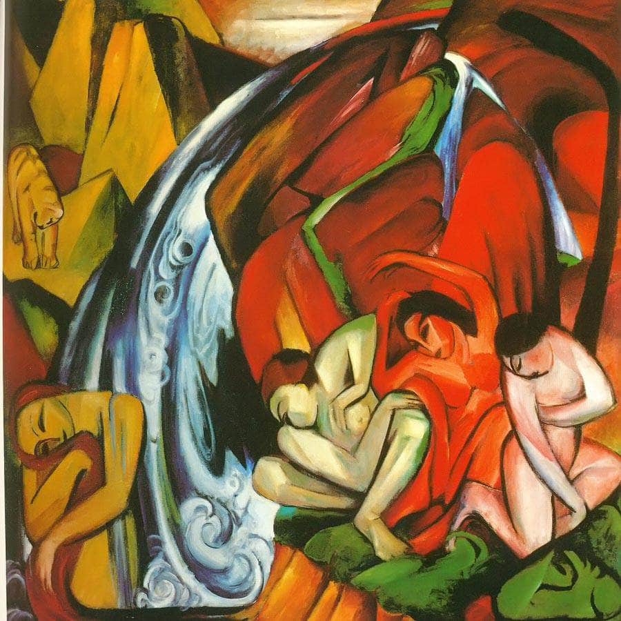 The Waterfall By Franz Marc Fine Art Print