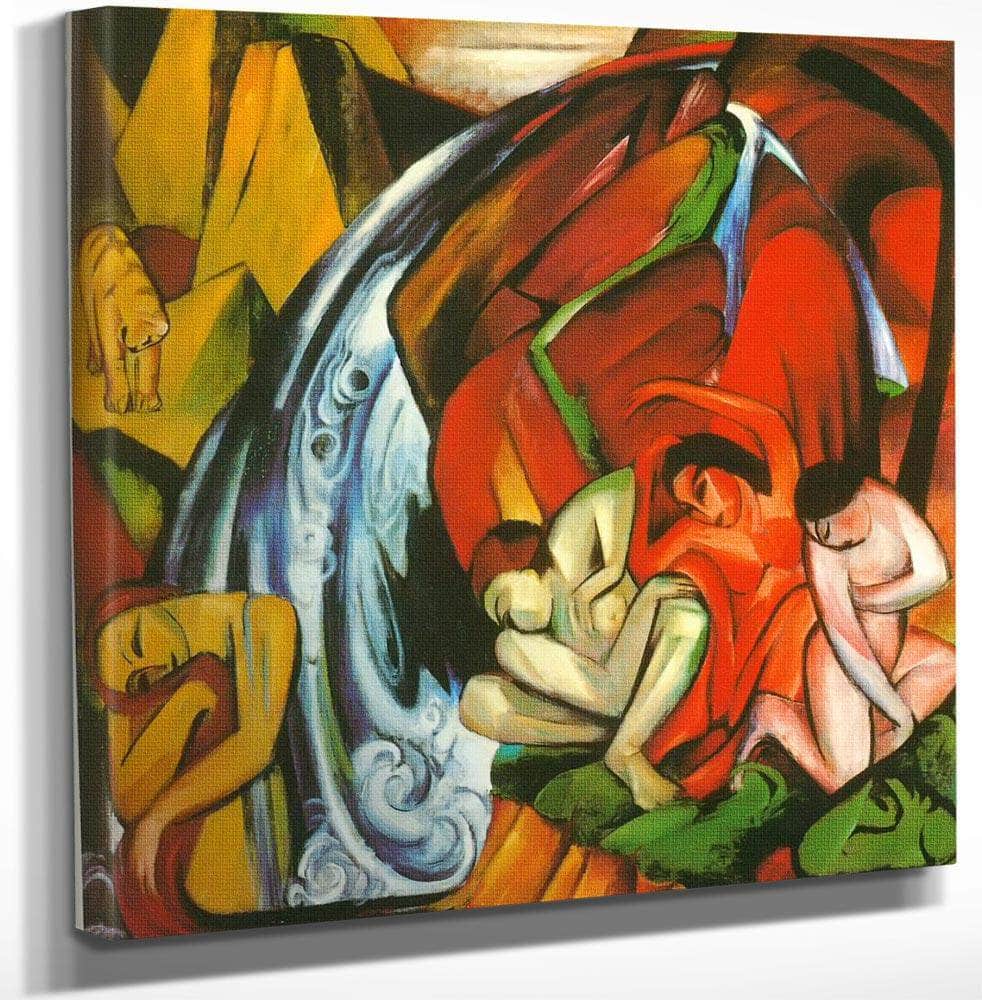 The Waterfall By Franz Marc Fine Art Print