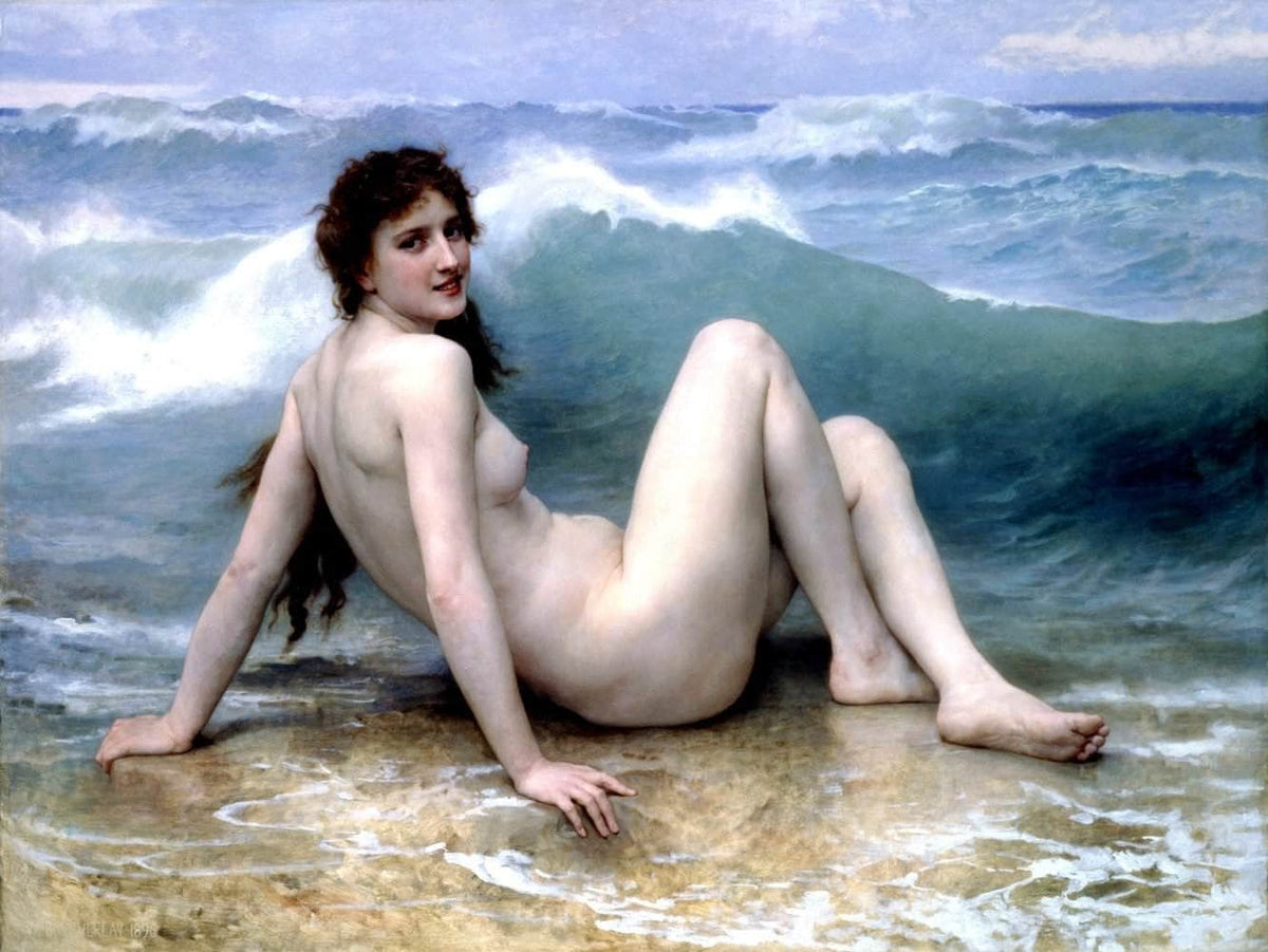 The Wave Painting William-Adolphe Bouguereau Canvas Art Fine Art Print