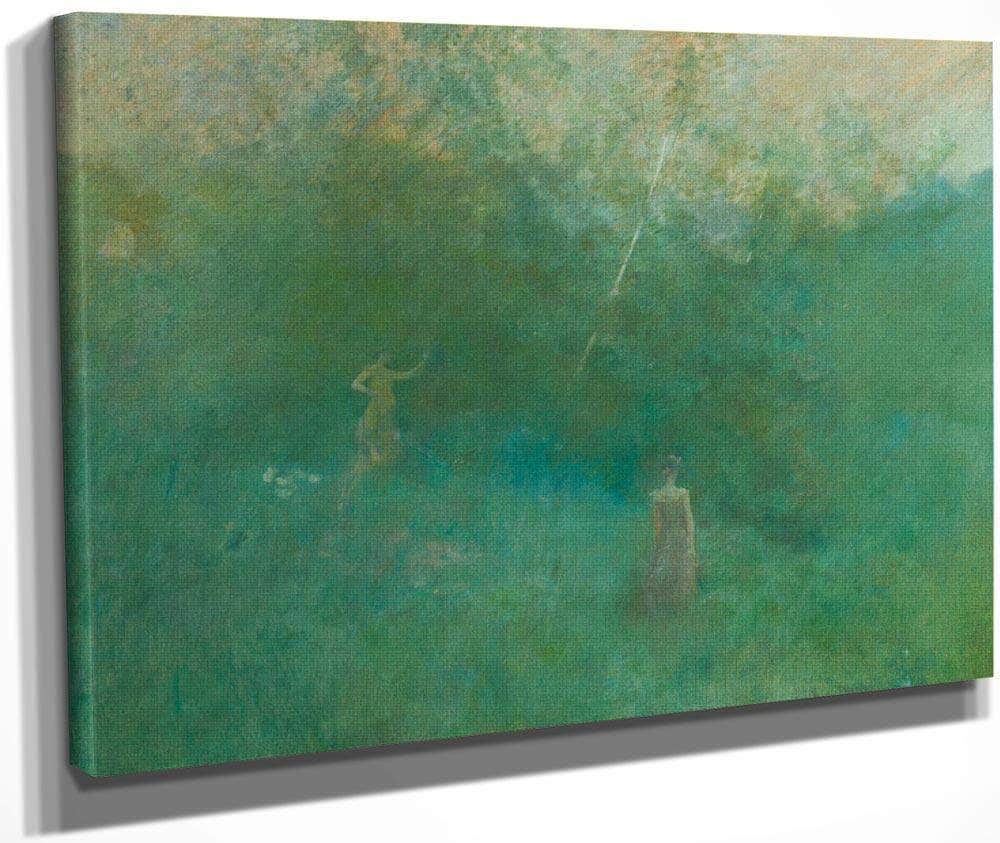 The White Birch By Thomas Wilmer Dewing Fine Art Print