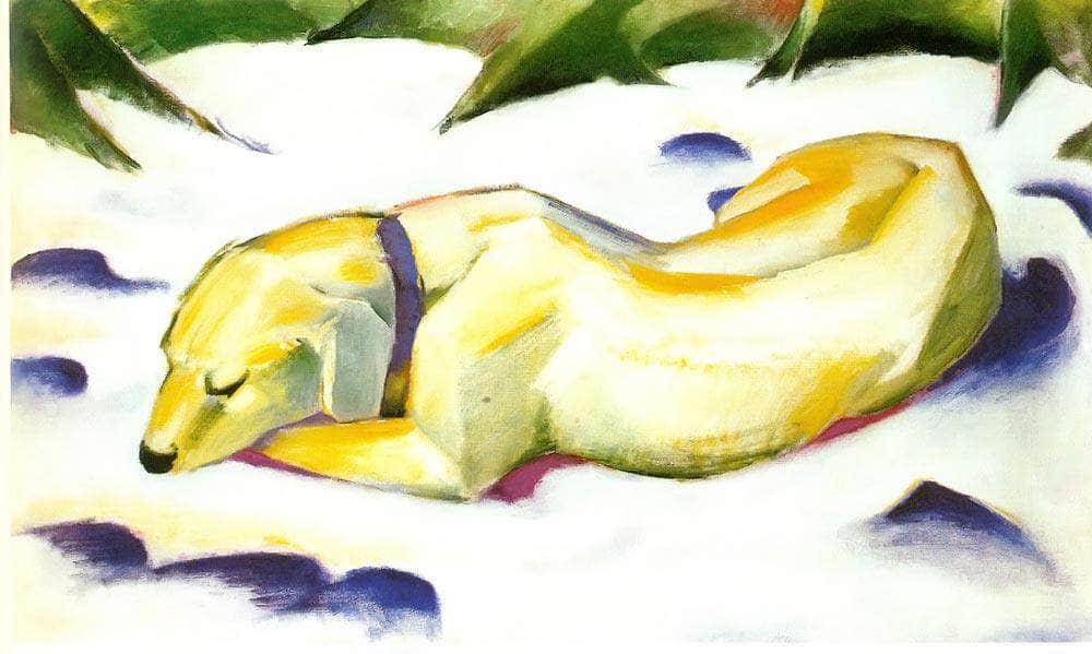 The White Dog By Franz Marc Fine Art Print