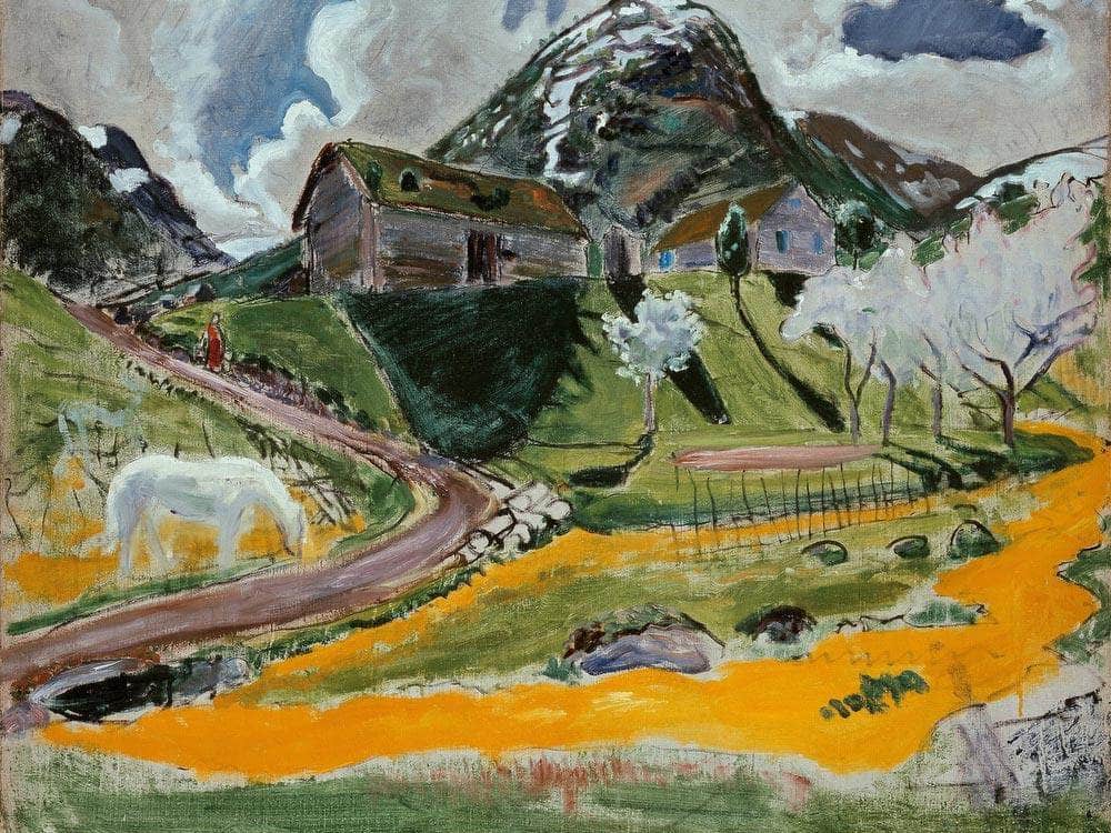 The White Horse In Spring By Nicolai Astrup Fine Art Print