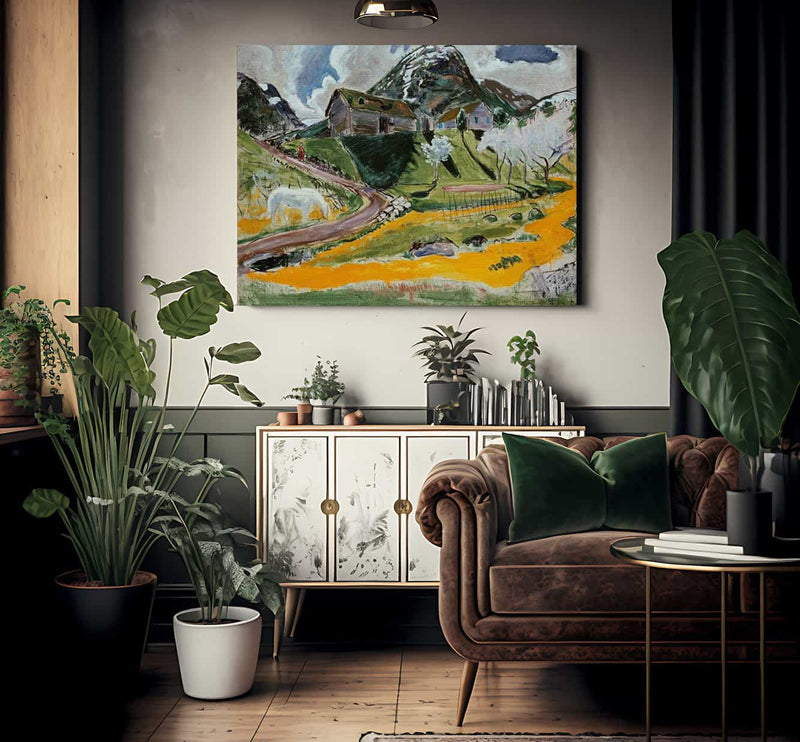 The White Horse In Spring By Nicolai Astrup Fine Art Print