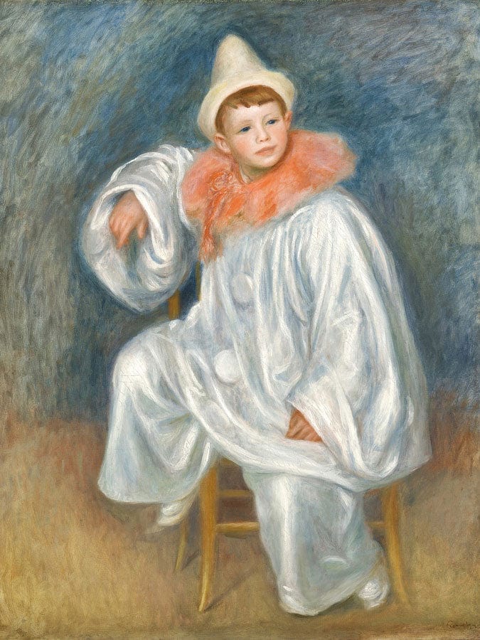 The White Pierrot By Pierre Auguste Renoir Fine Art Print