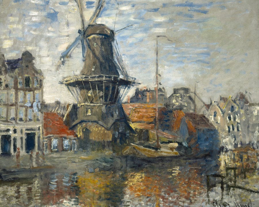 The Windmill On The Onbekende Gracht, Amsterdam By Claude Monet Fine Art Print