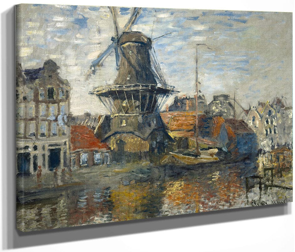 The Windmill On The Onbekende Gracht, Amsterdam By Claude Monet Fine Art Print