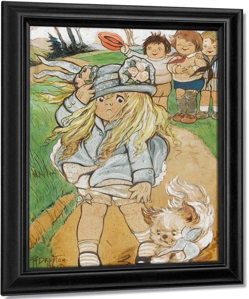 The Windy Day2 By Grace G Drayton Fine Art Print