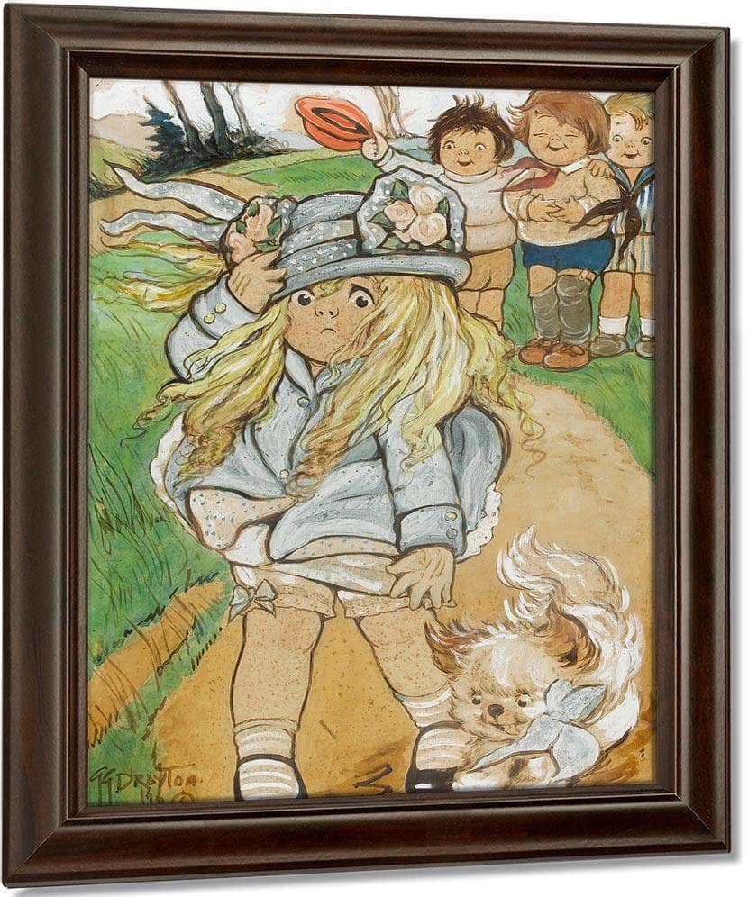 The Windy Day2 By Grace G Drayton Fine Art Print