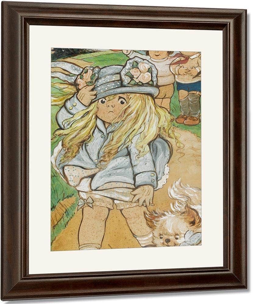 The Windy Day2 By Grace G Drayton Fine Art Print