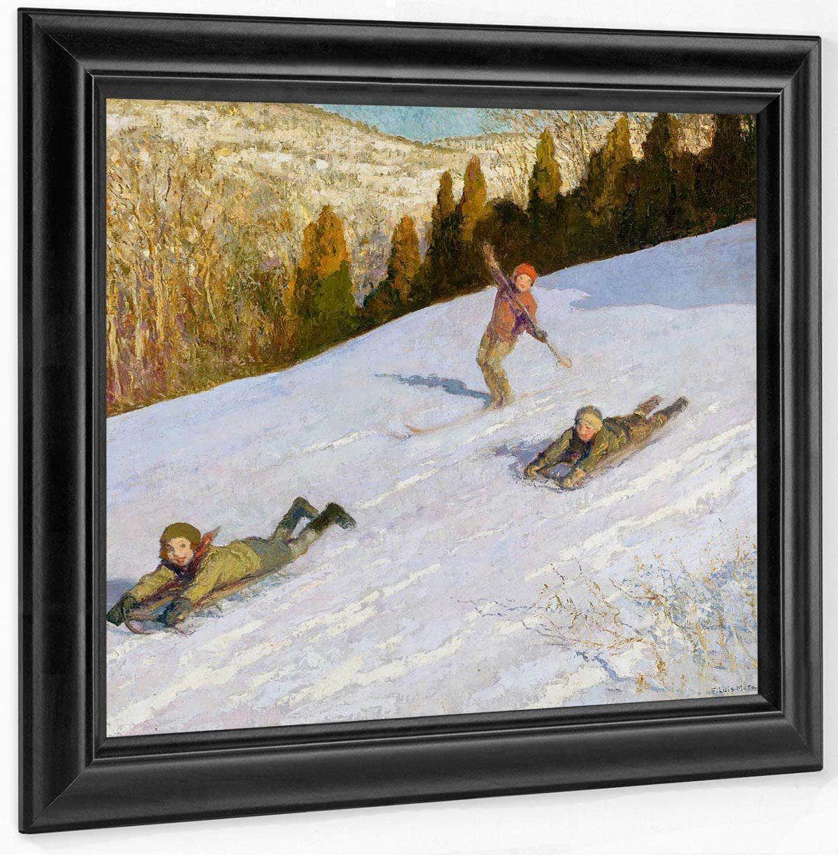 The Winter Race By Francis Luis Mora Fine Art Print