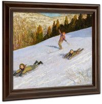 The Winter Race By Francis Luis Mora Fine Art Print