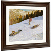 The Winter Race By Francis Luis Mora Fine Art Print