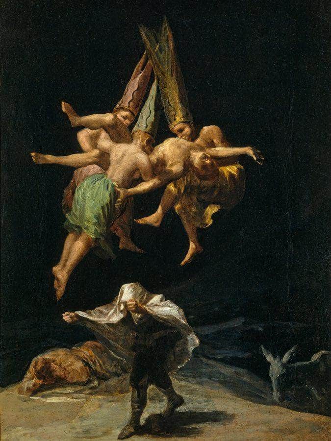 The Witches Flight 1797 43 5X30 5Cm Prado Museum P07748 By Francisco De Goya Fine Art Print