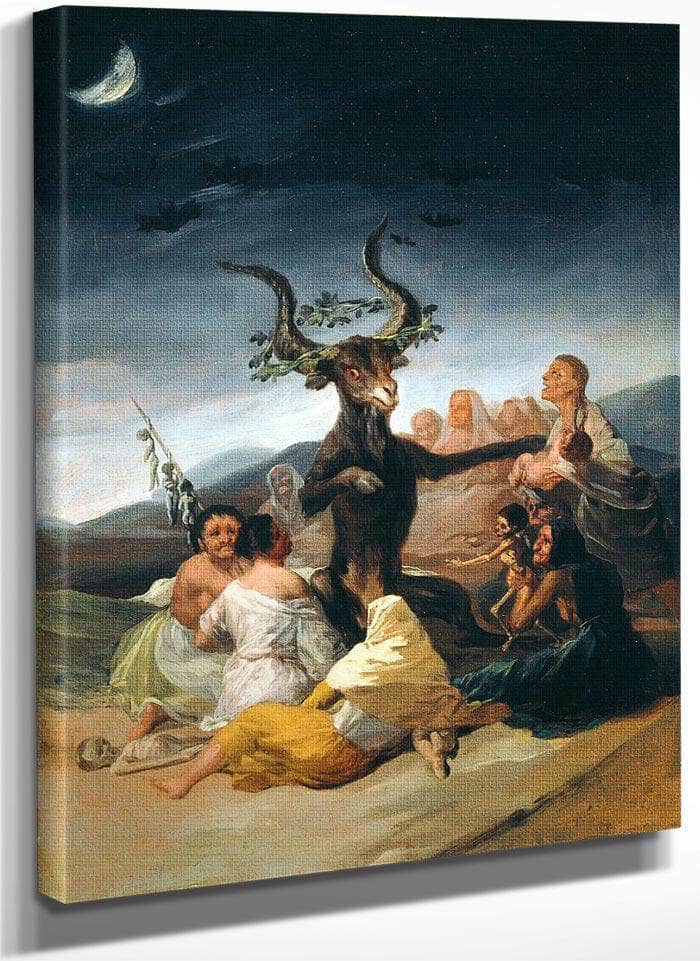 The Witches Sabbath 1797 98 43X30Cm Museum Of Lazaro Galdiano By Francisco De Goya Fine Art Print