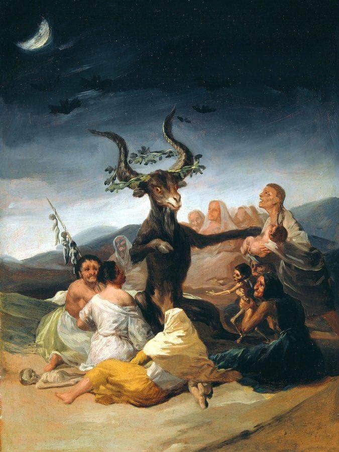 The Witches Sabbath 1797 98 43X30Cm Museum Of Lazaro Galdiano By Francisco De Goya Fine Art Print