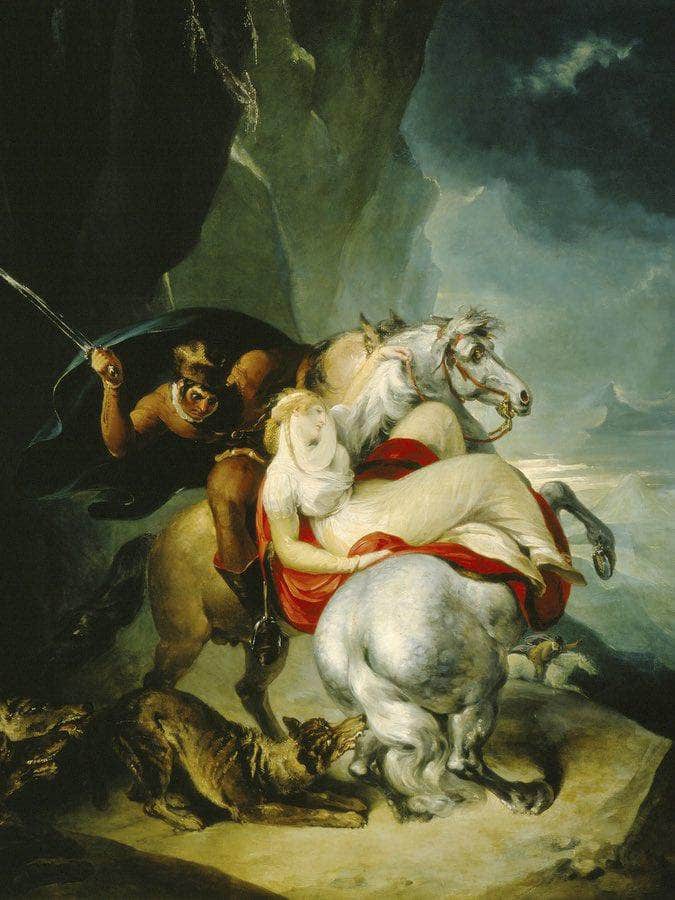 The Wolves Descending From The Alps By William Hamilton Fine Art Print