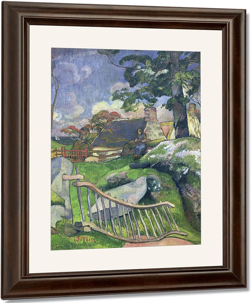 The Wooden Gate Or, The Pig Keeper By Eugene Henri Paul Gauguin Fine Art Print