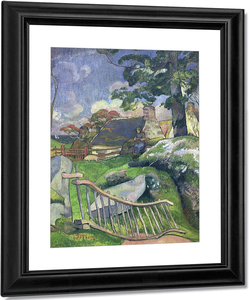 The Wooden Gate Or, The Pig Keeper By Eugene Henri Paul Gauguin Fine Art Print