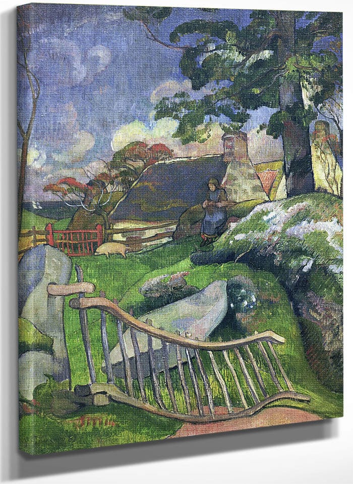 The Wooden Gate Or, The Pig Keeper By Eugene Henri Paul Gauguin Fine Art Print