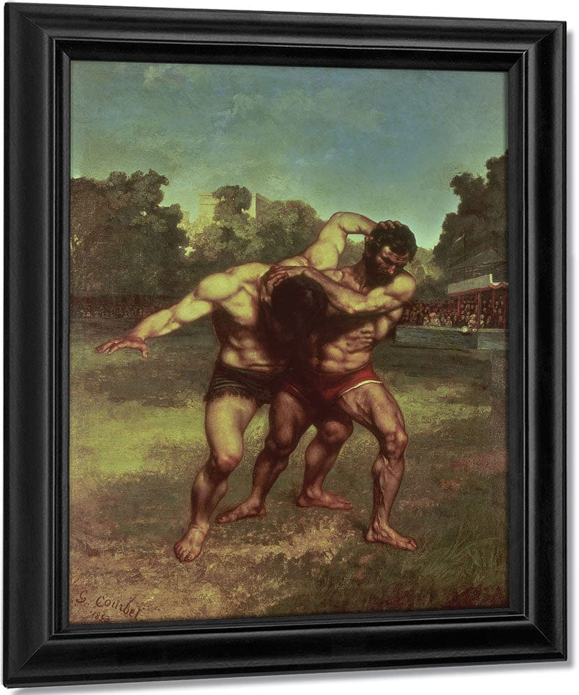 The Wrestlers By Jean Desire Gustave Courbet Fine Art Print