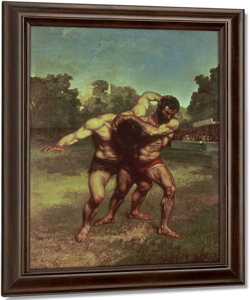 The Wrestlers By Jean Desire Gustave Courbet Fine Art Print
