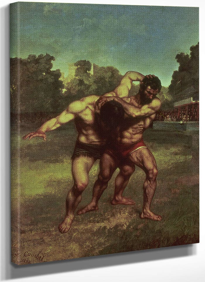 The Wrestlers By Jean Desire Gustave Courbet Fine Art Print