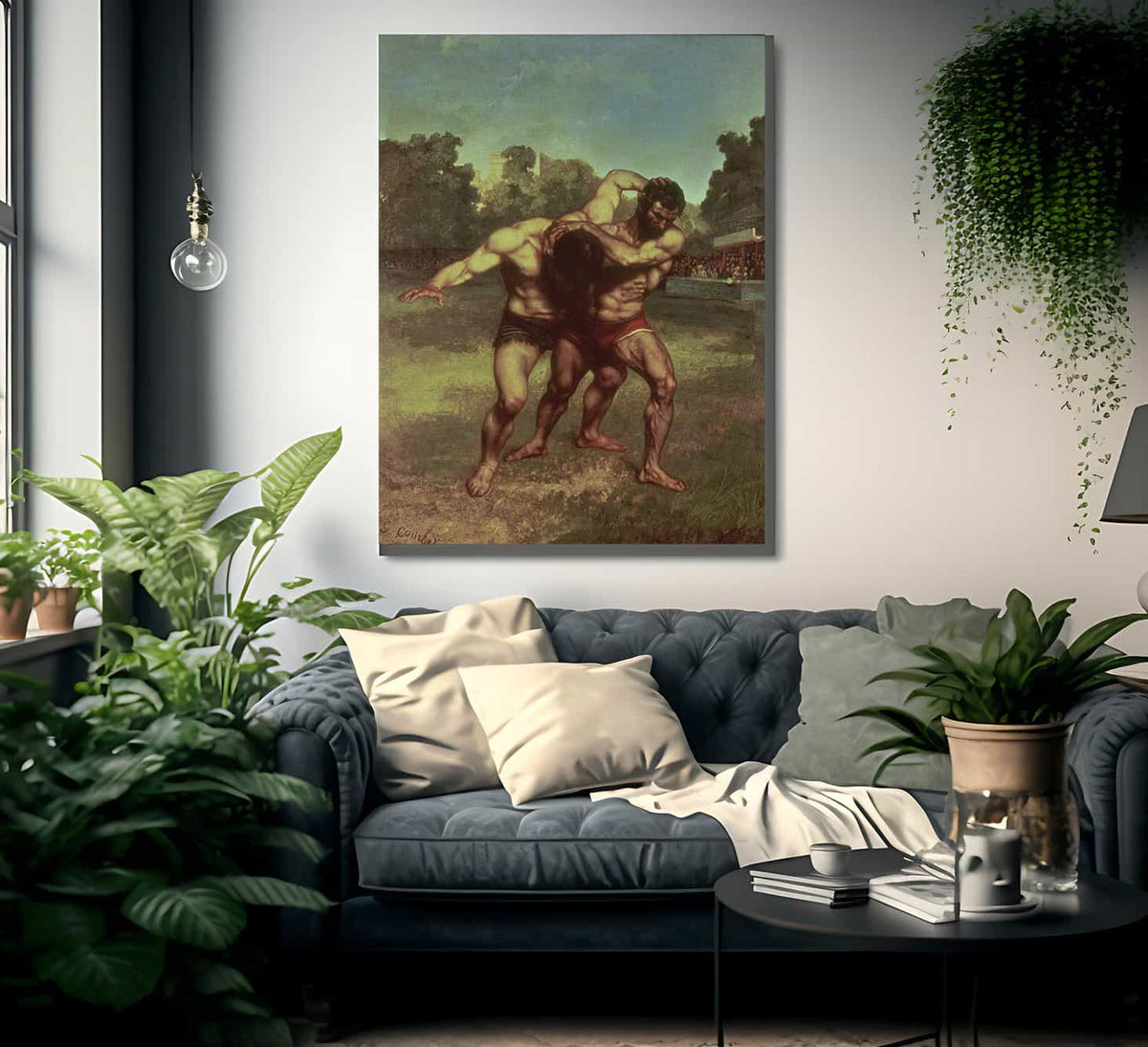 The Wrestlers By Jean Desire Gustave Courbet Fine Art Print